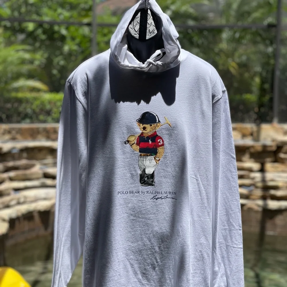 POLO BEAR BY RALPH LAUREN T-SHIRT HOODIE‎ WHITE